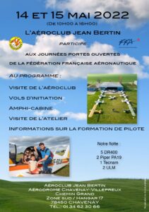 Journées Portes Ouvertes à l'Aéroclub Jean Bertin les 14 et 15 mai 2022